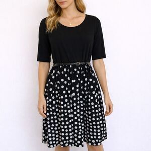 Black and White Polka Dot Dress Small
